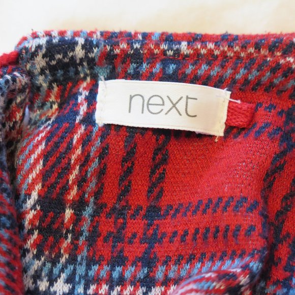 RED CHECKED DRESS WITH BLACK SIDE STRIPE - Picture 6 of 7